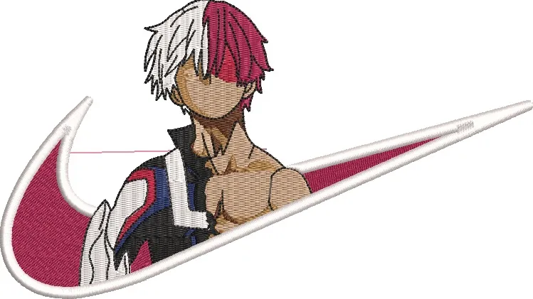  Shoto Todoroki in Nike Swoosh  embroidery pattern preview