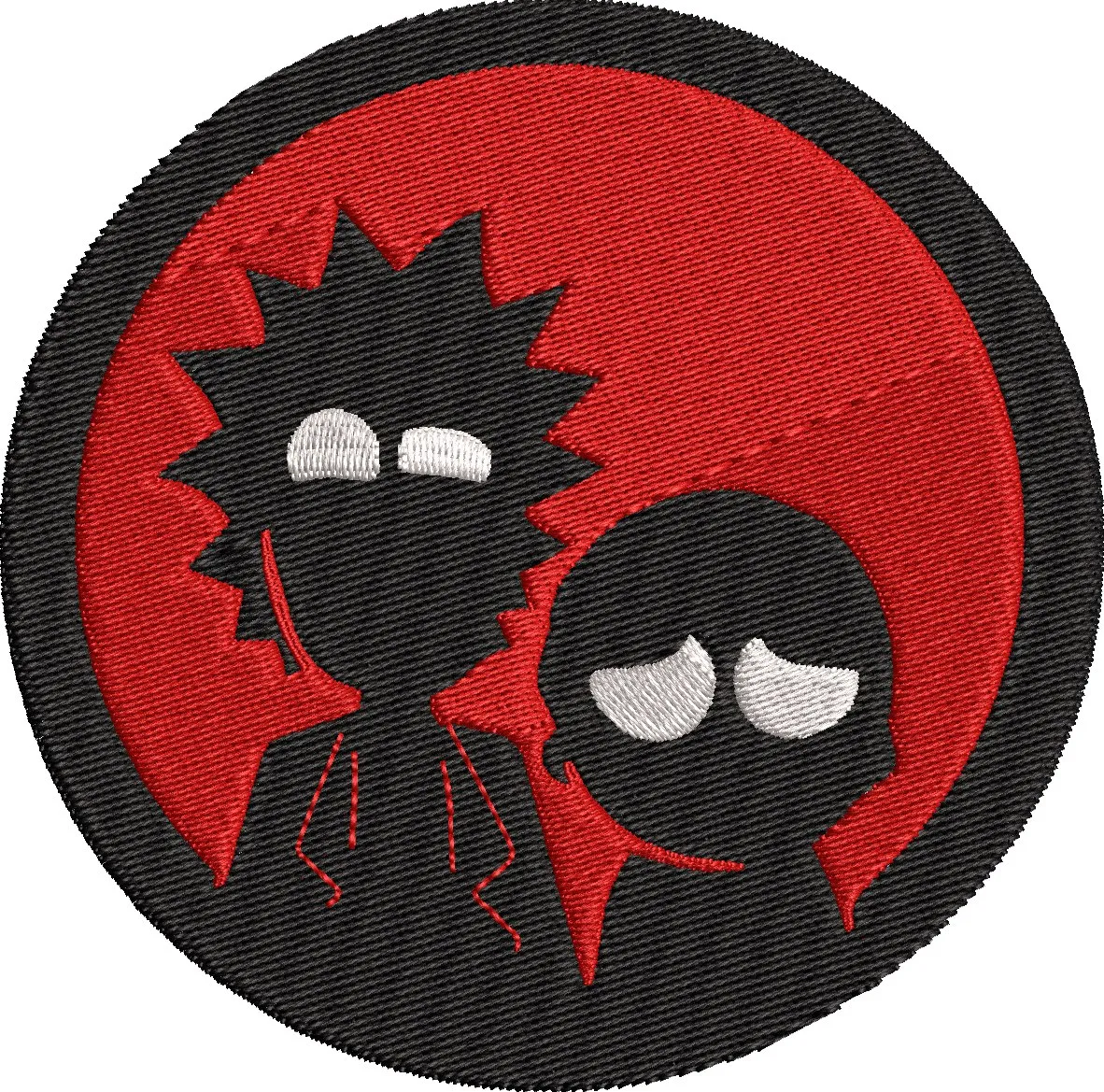  Silhouette Duo with Spiky Hair Minimalist Patch  embroidery pattern preview