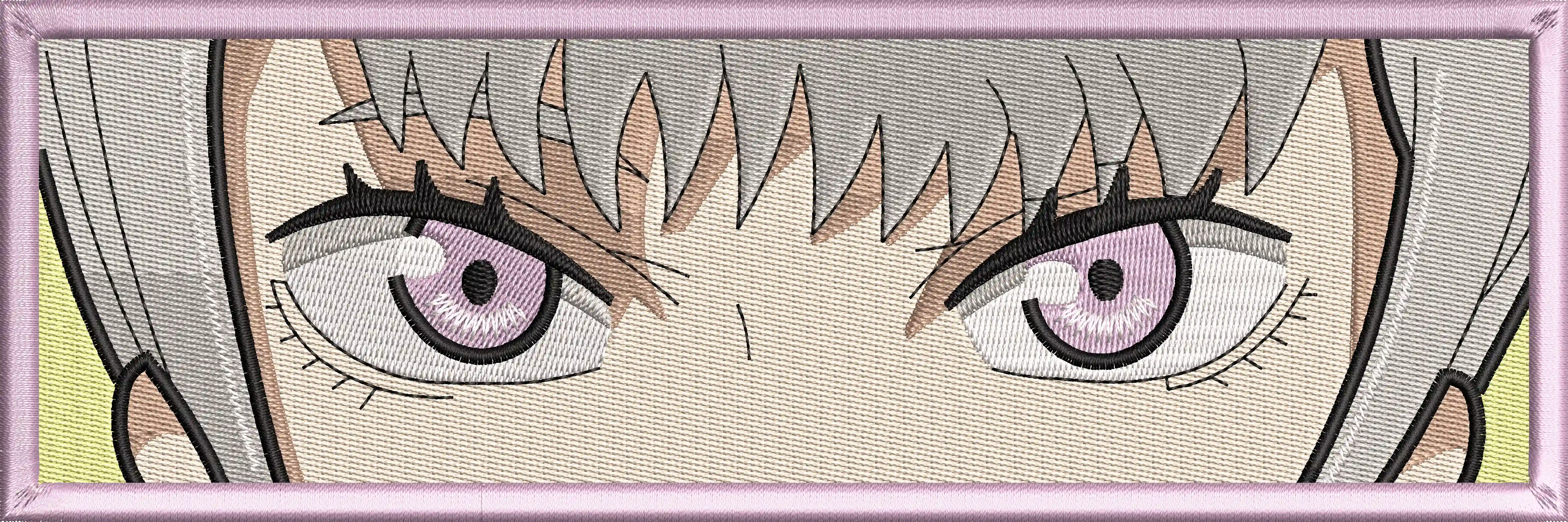  Silver Haired Anime Girl Eyes Close Up  embroidery pattern preview