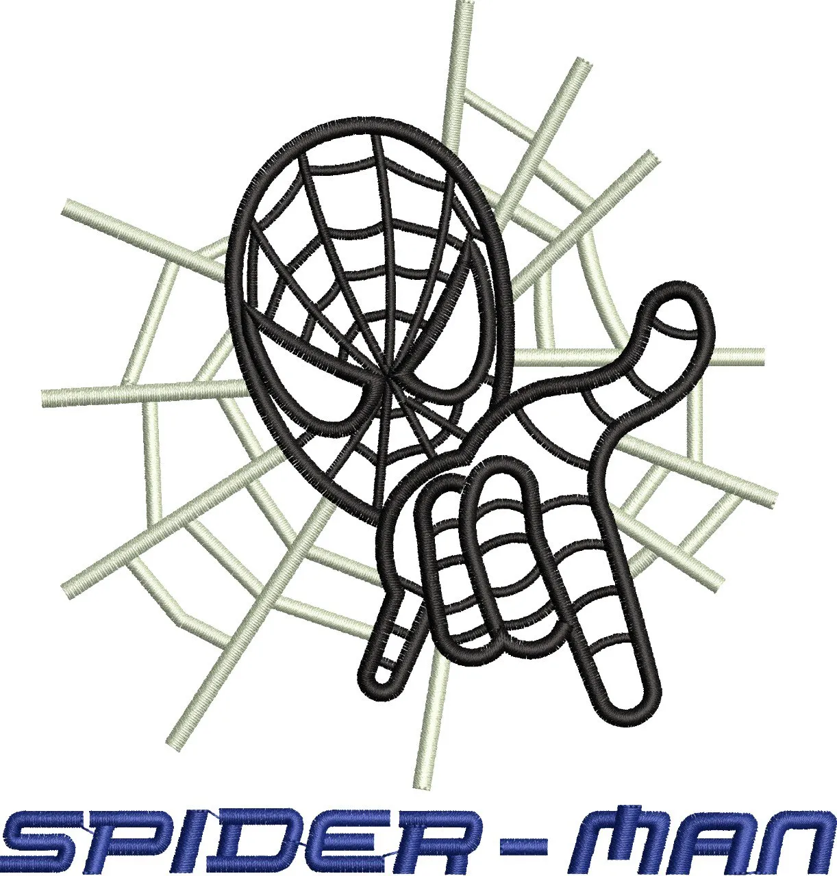  Spider Man Mask and Web Hand Emblem  embroidery pattern preview