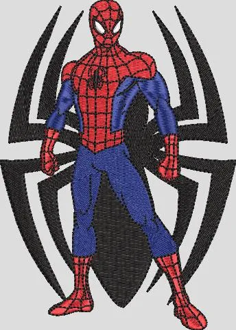  Spider Man Standing Over Black Spider Emblem  embroidery pattern preview
