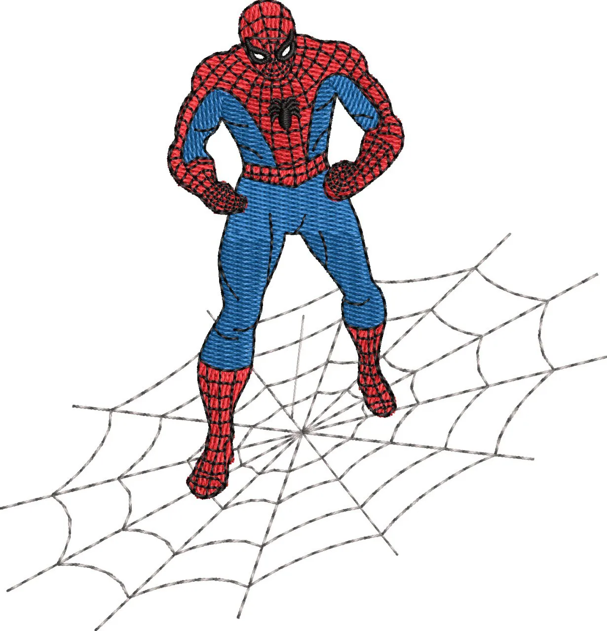  Spider Man Standing on Web Embroidery  embroidery pattern preview