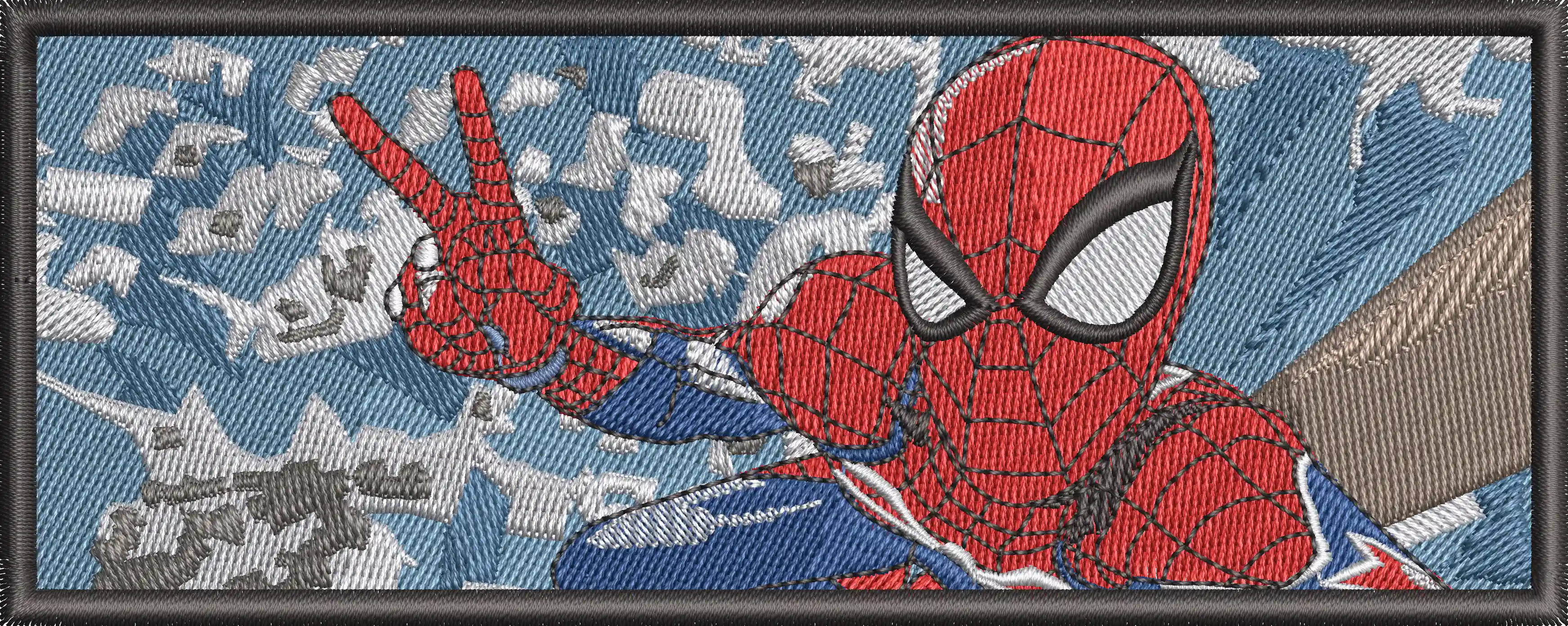  Spiderman Peace Sign Embroidered Patch  embroidery pattern preview