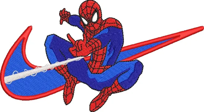  Spiderman on Nike Swoosh  embroidery pattern preview