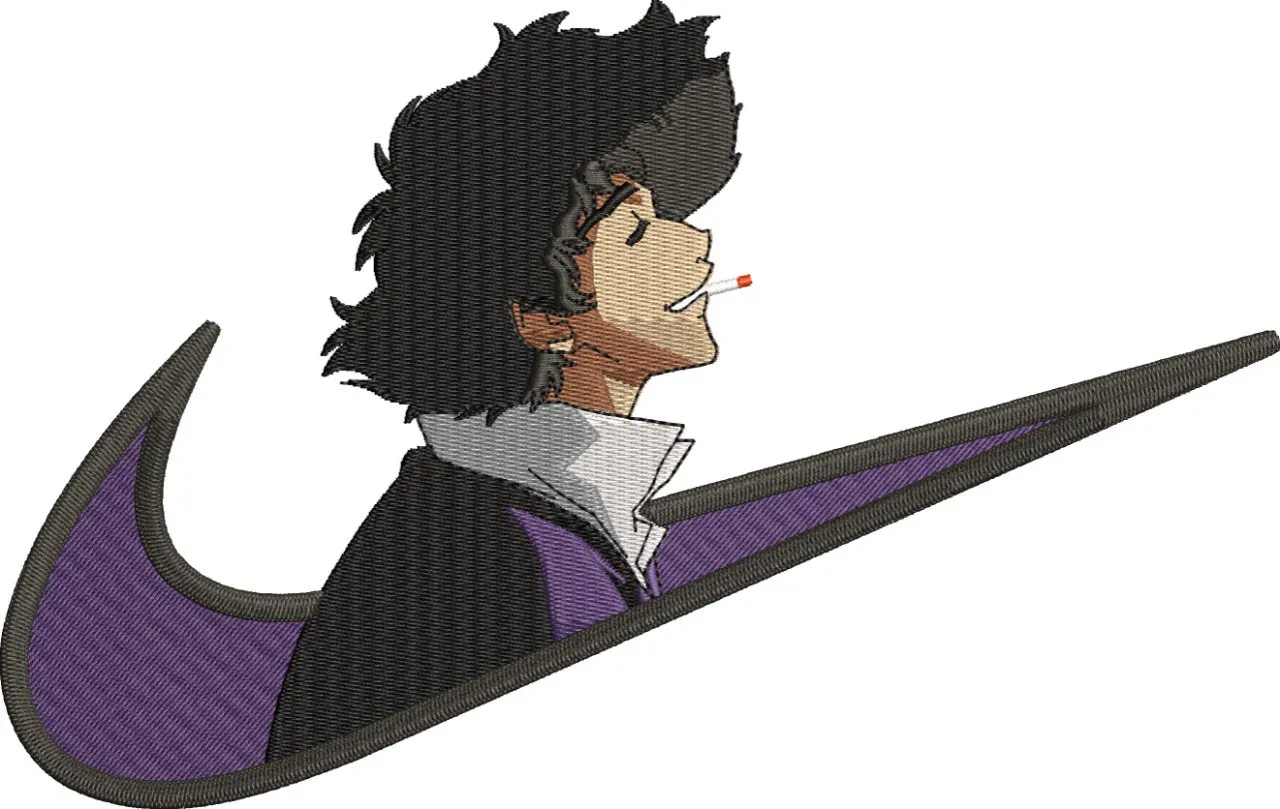  Spike Spiegel in Nike Swoosh Embroidery  embroidery pattern preview