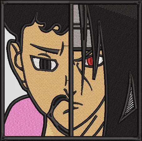  Split Face Original Anime and Itachi Uchiha  embroidery pattern preview