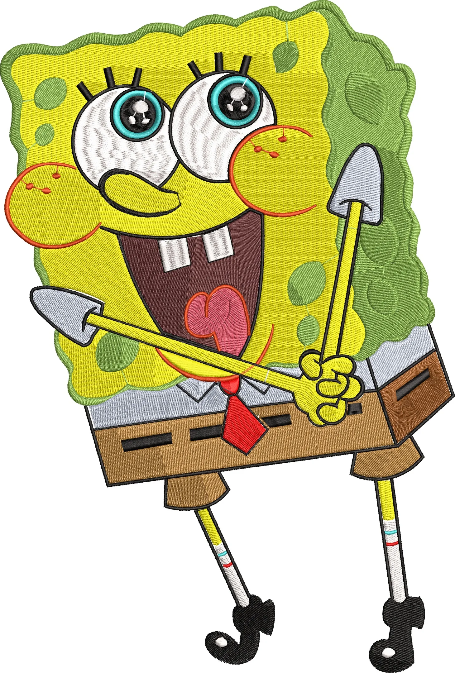  SpongeBob SquarePants Holding Shovel Embroidery Style  embroidery pattern preview
