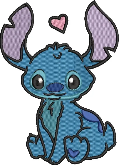  Stitch Sitting with Heart Outline  embroidery pattern preview
