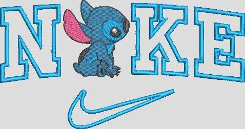  Stitch in Nike Logo Parody  embroidery pattern preview