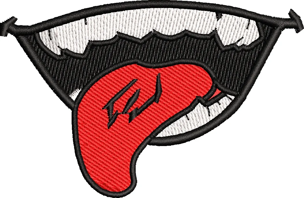  Stylized Mouth with Tongue Patch  embroidery pattern preview