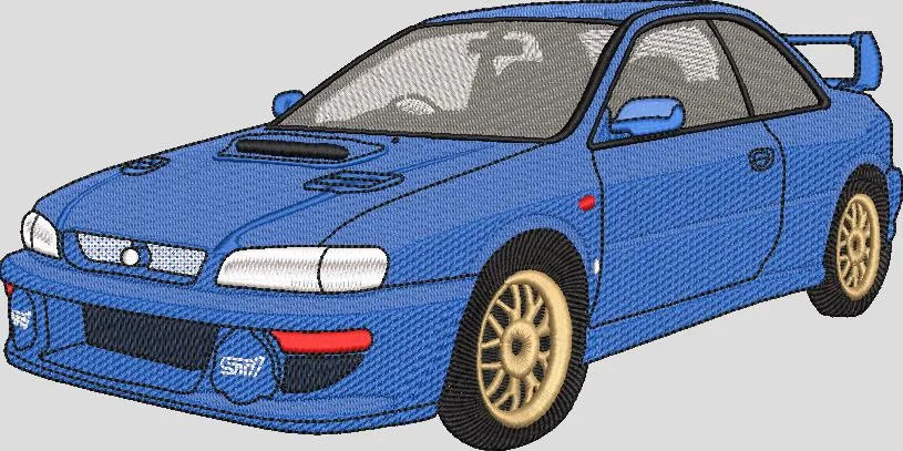  Subaru Impreza WRX Rally Car Embroidery  embroidery pattern preview