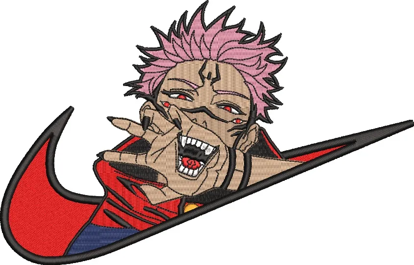  Sukuna in Nike Swoosh  embroidery pattern preview
