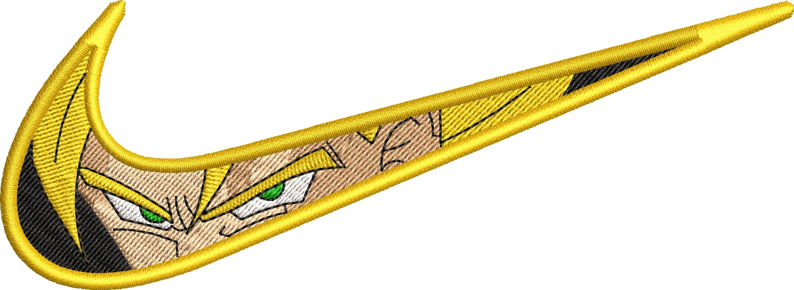  Super Saiyan Eyes in Nike Swoosh  embroidery pattern preview