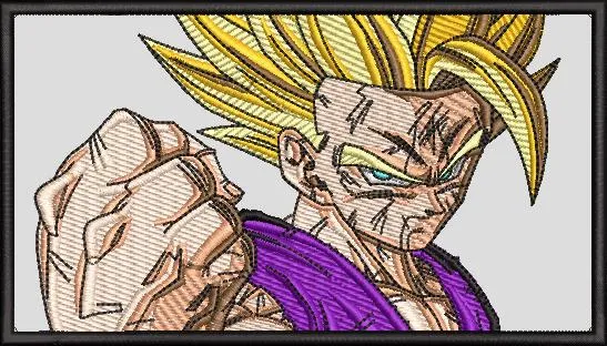  Super Saiyan Gohan Punch Pose  embroidery pattern preview