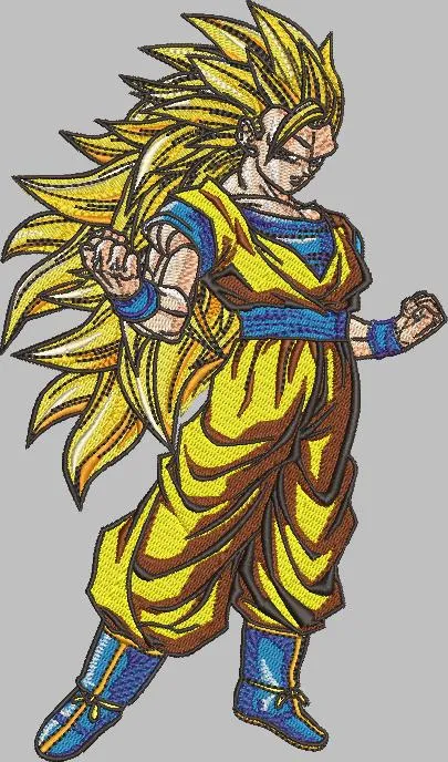  Super Saiyan Goku Embroidered Patch Style  embroidery pattern preview