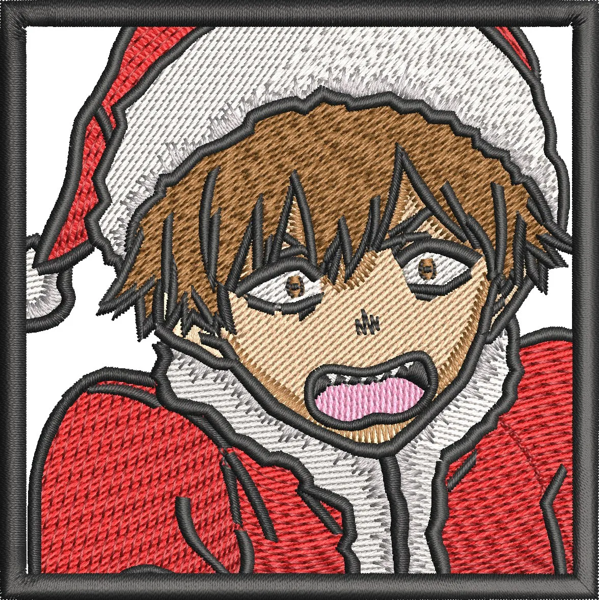  Surprised Anime Boy in Santa Outfit Embroidery  embroidery pattern preview