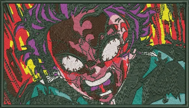  Tanjiro Kamado Intense Battle Scene Embroidery  embroidery pattern preview