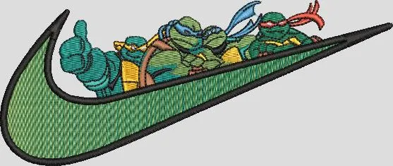  Teenage Mutant Ninja Turtles in Nike Swoosh  embroidery pattern preview