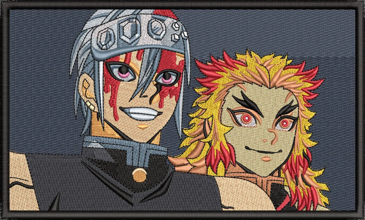  Tengen Uzui and Kyojuro Rengoku Embroidered Patch Style  embroidery pattern preview