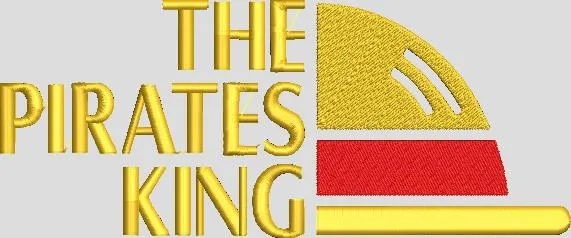  The Pirates King Text with Luffy Hat  embroidery pattern preview
