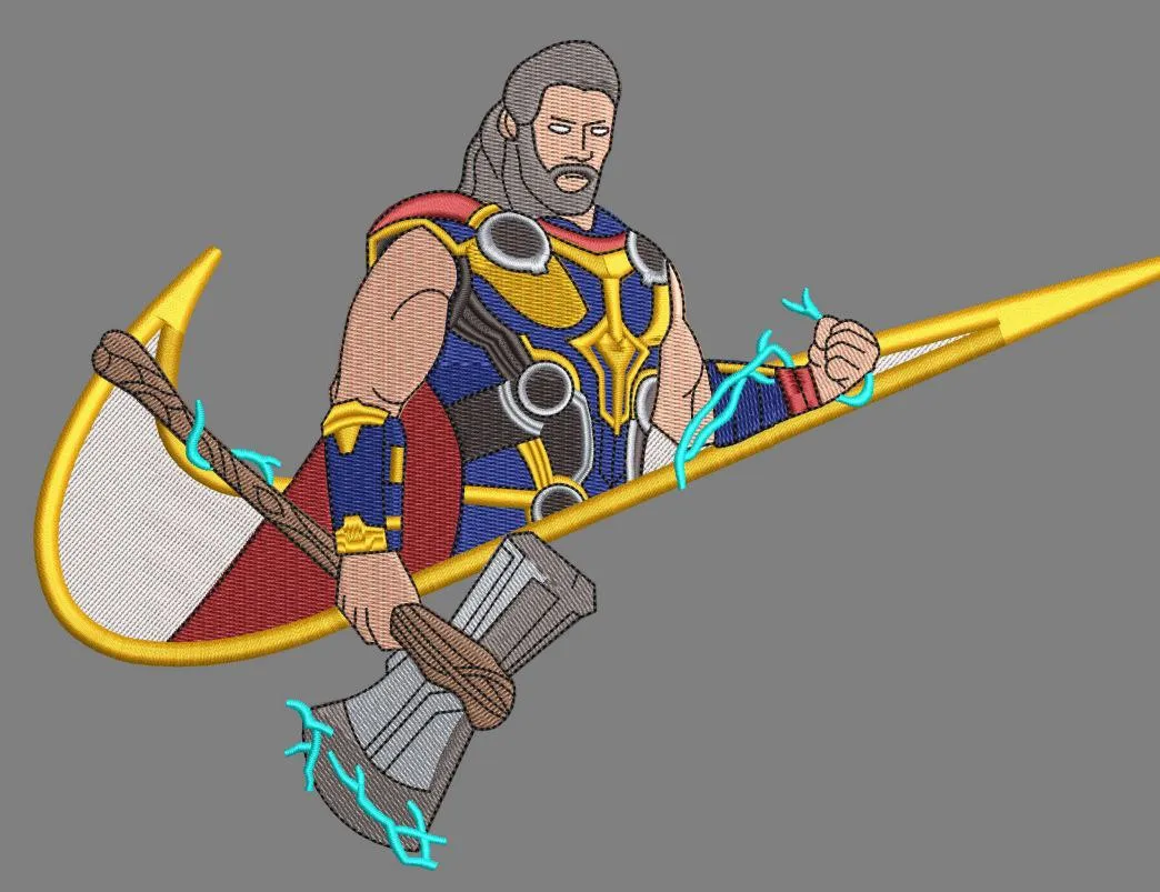  Thor with Stormbreaker Axe Embroidery  embroidery pattern preview