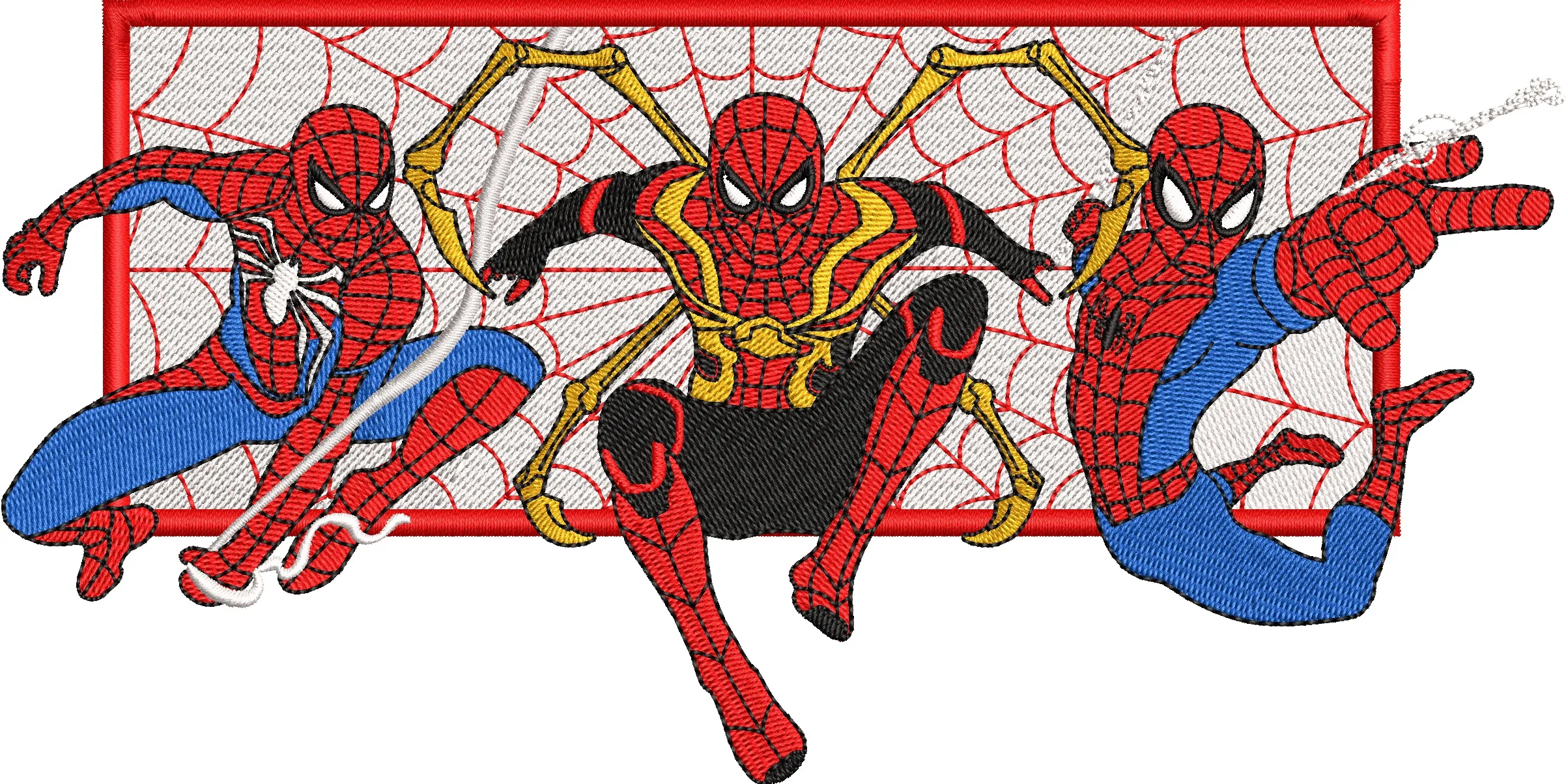 Three Spider Man Variants Web Patch  embroidery pattern preview