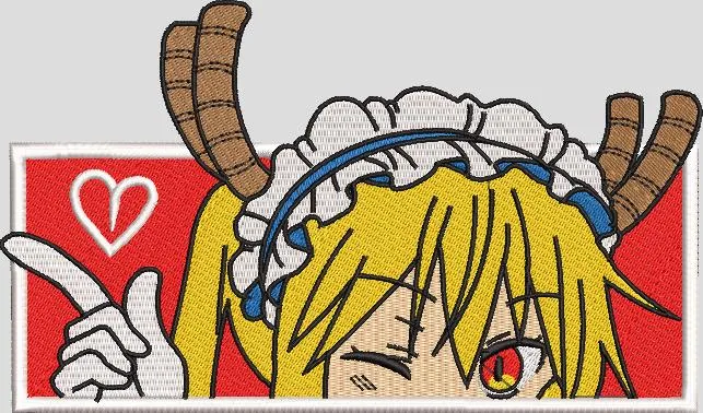 Tohru Winking with Heart Gesture  embroidery pattern preview