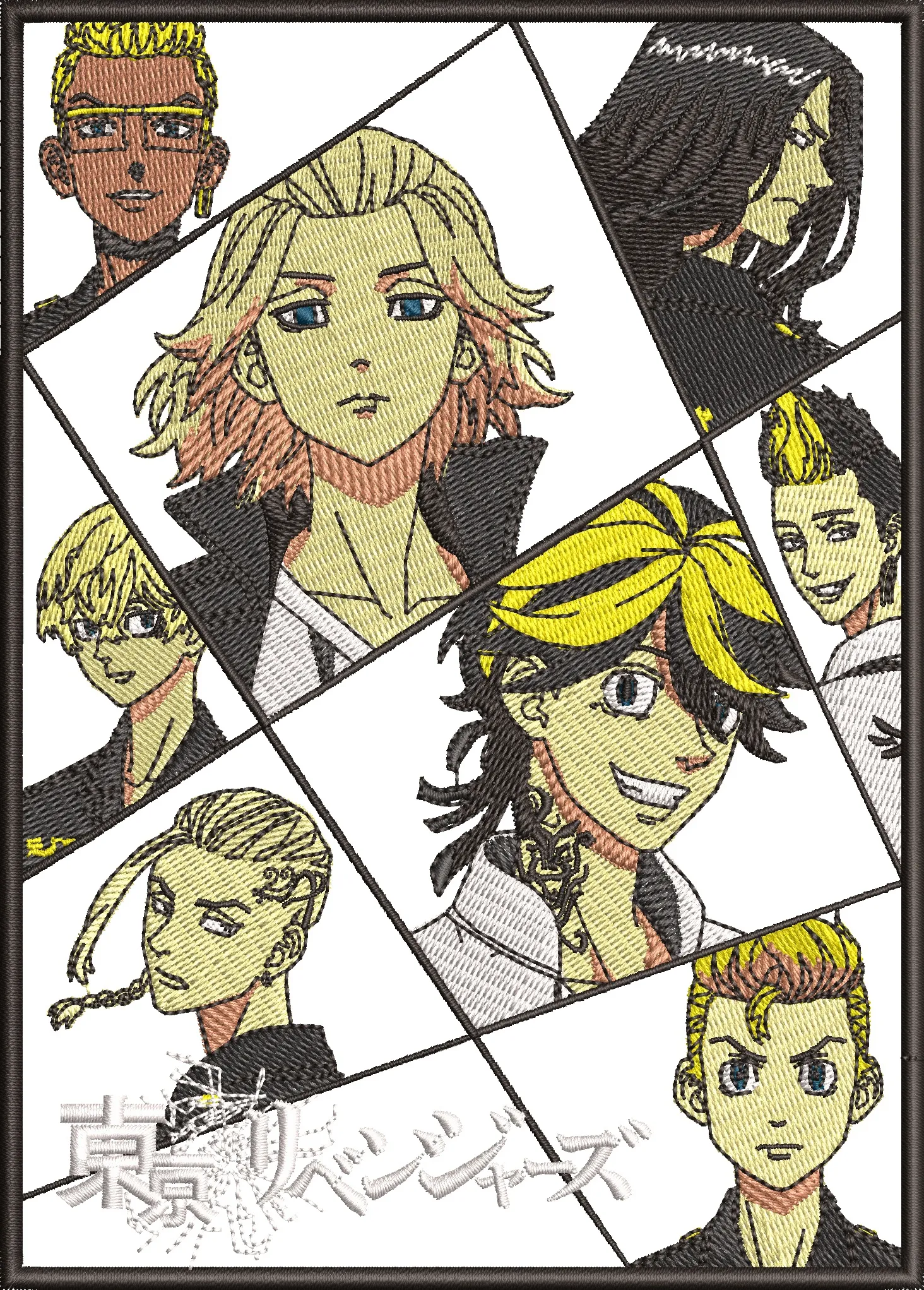  Tokyo Revengers Main Characters Collage Embroidery  embroidery pattern preview