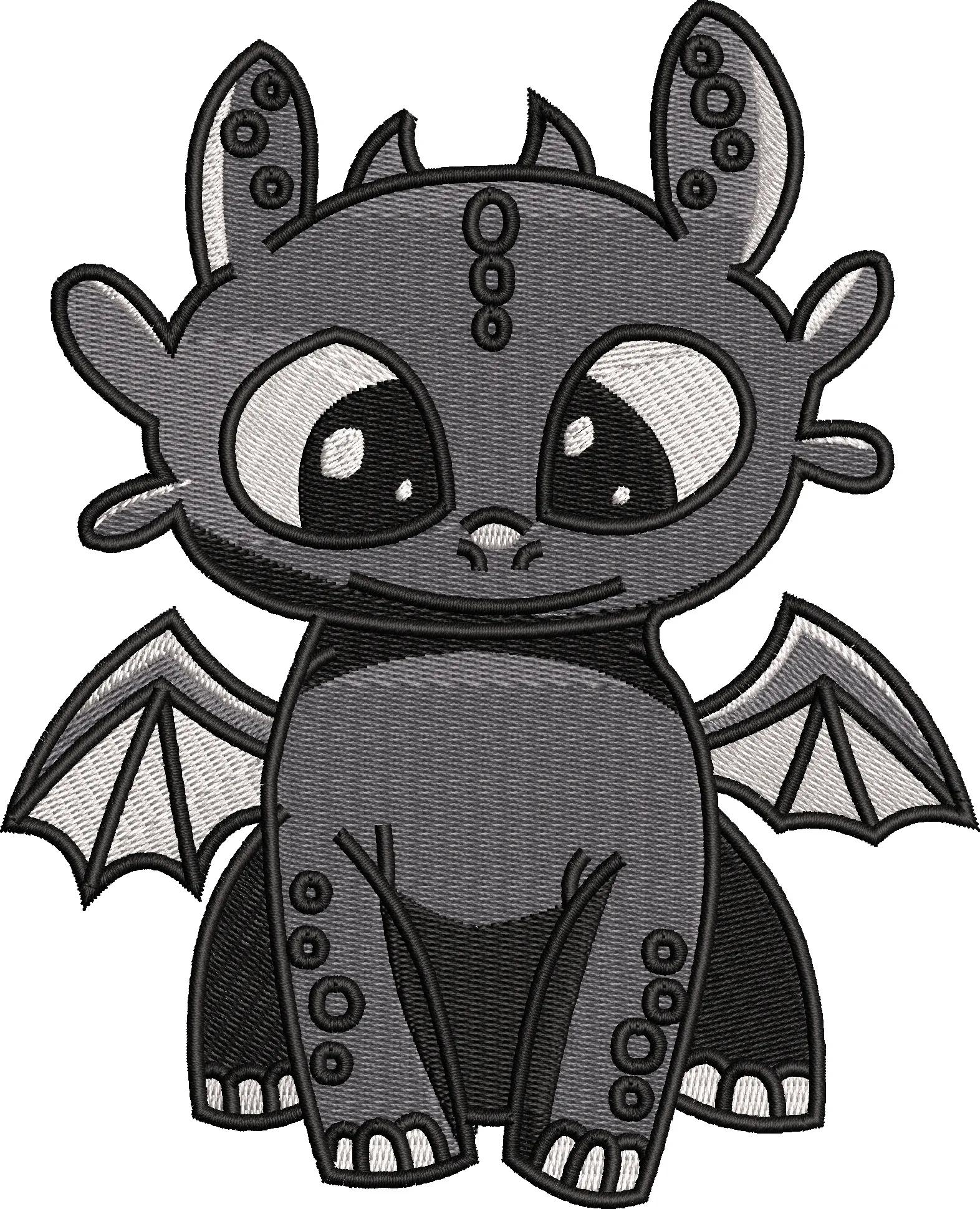  Toothless Chibi Style Embroidery  embroidery pattern preview