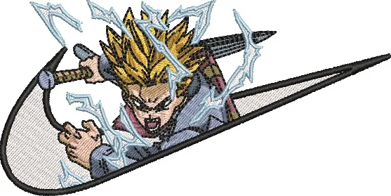  Trunks Charging with Sword in Nike Logo  embroidery pattern preview