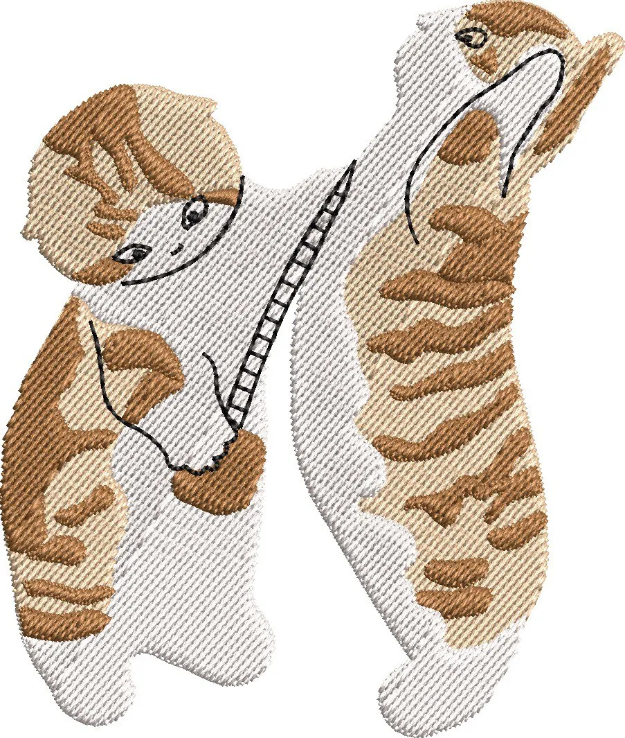  Two Cats Dancing Embroidery  embroidery pattern preview