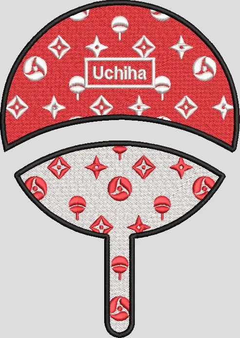  Uchiha Clan Fan with Louis Vuitton Pattern  embroidery pattern preview