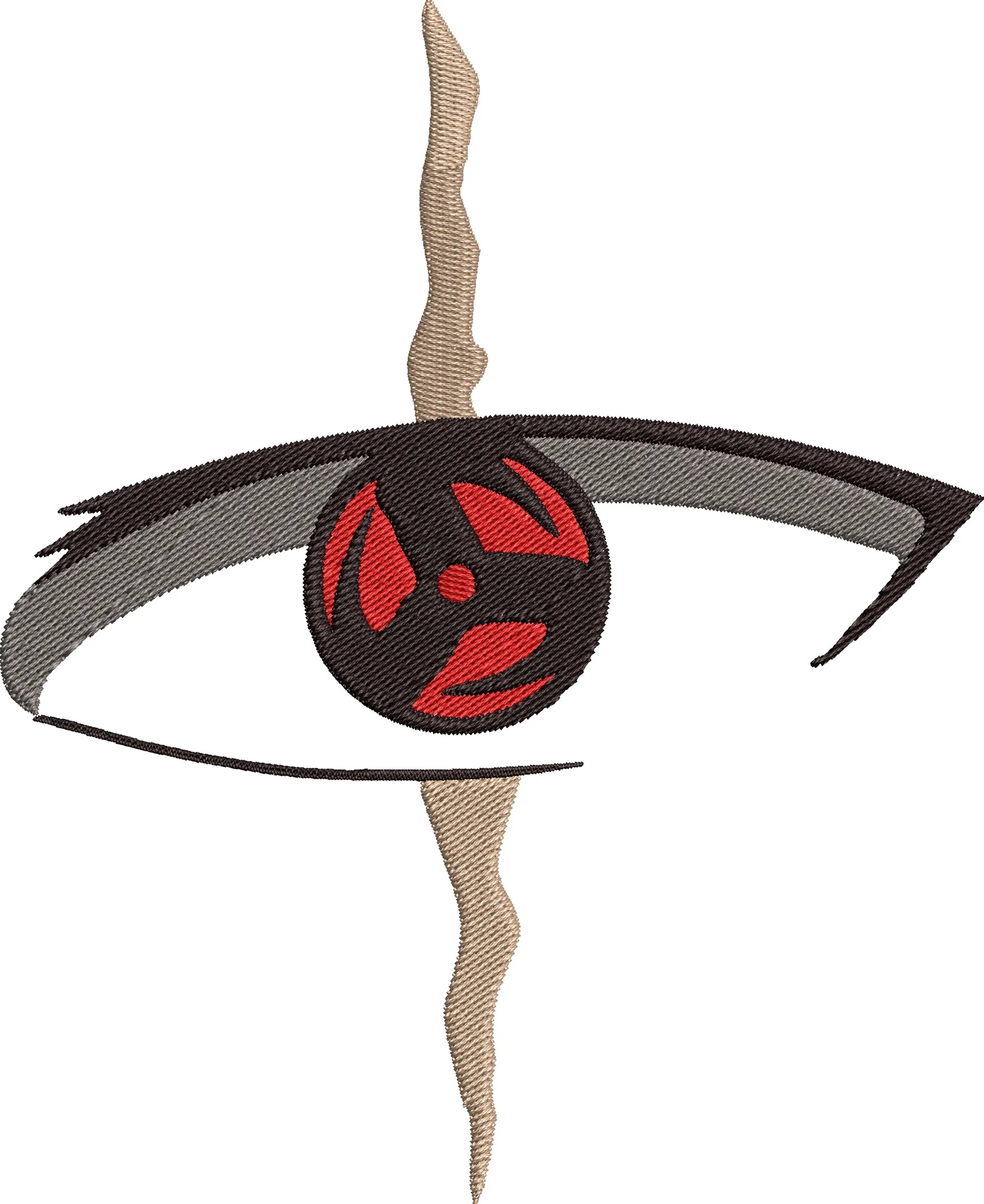  Uchiha Mangekyou Sharingan Eye with Slash Scar  embroidery pattern preview