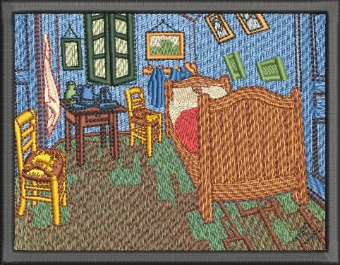  Van Gogh Bedroom Embroidery Patch  embroidery pattern preview