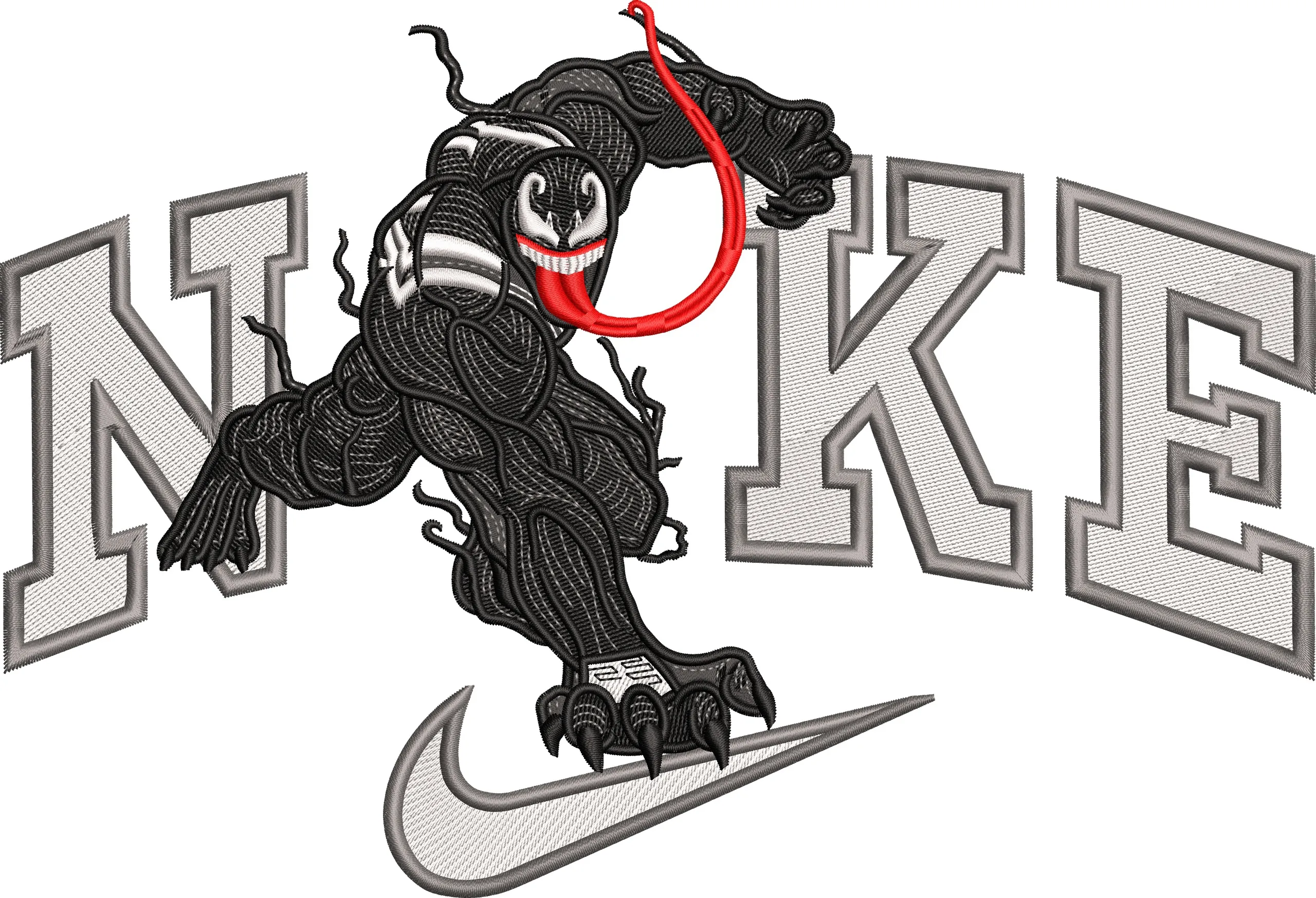  Venom Character with Nike Branding  embroidery pattern preview
