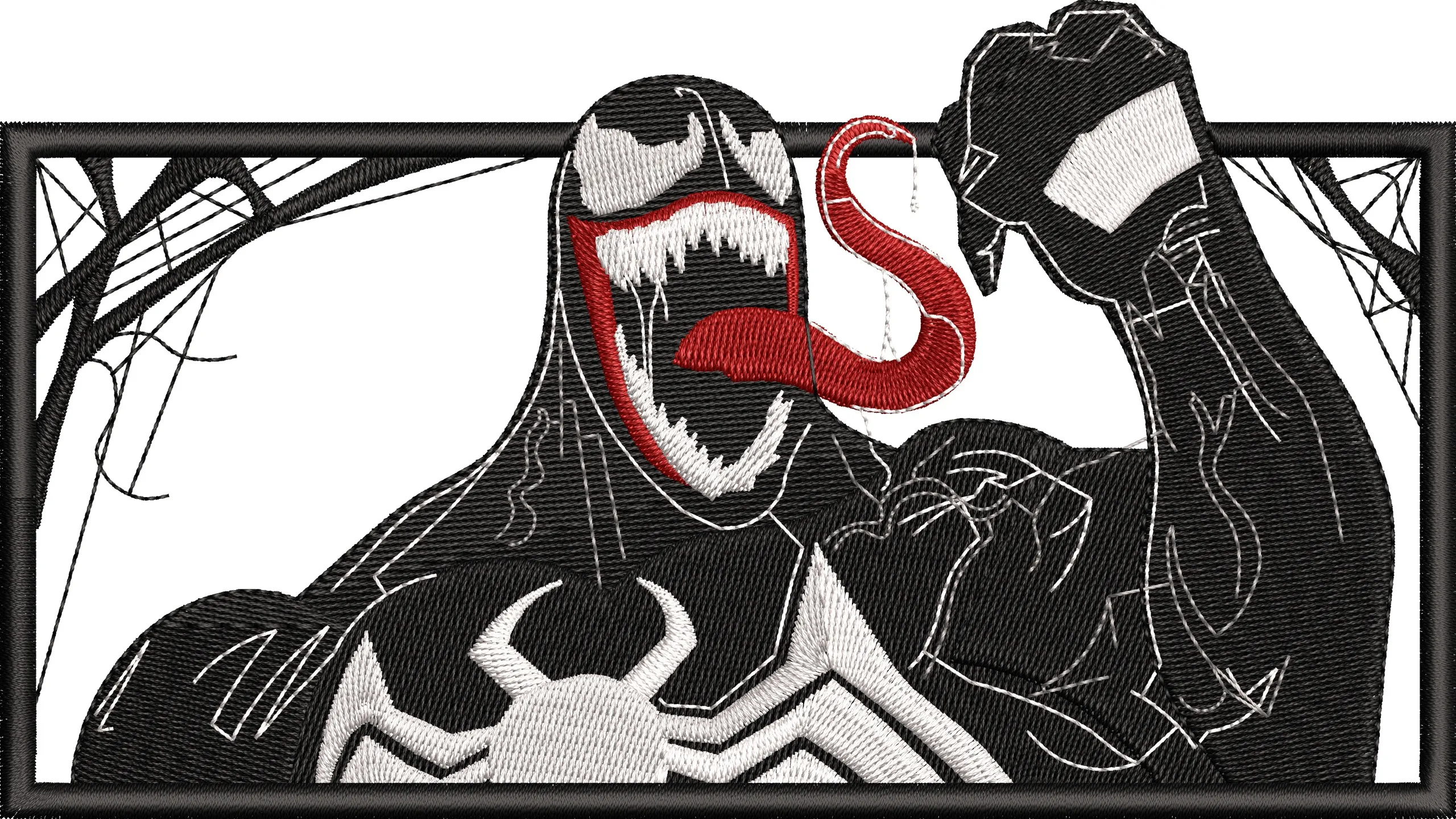  Venom with Outstretched Arm and Webs  embroidery pattern preview