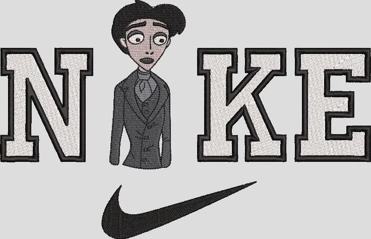  Victor from Corpse Bride in Nike Logo  embroidery pattern preview