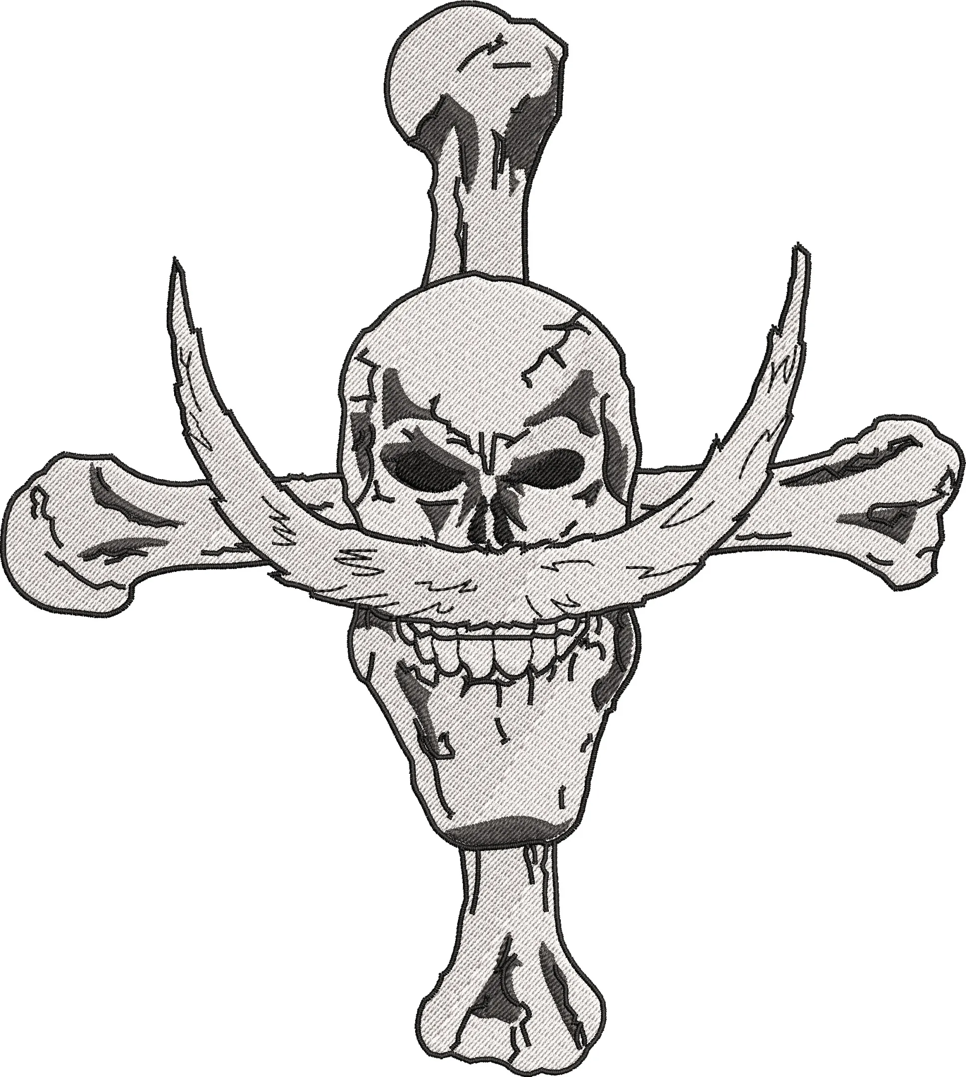  Whitebeard Pirates Jolly Roger Skull Emblem  embroidery pattern preview