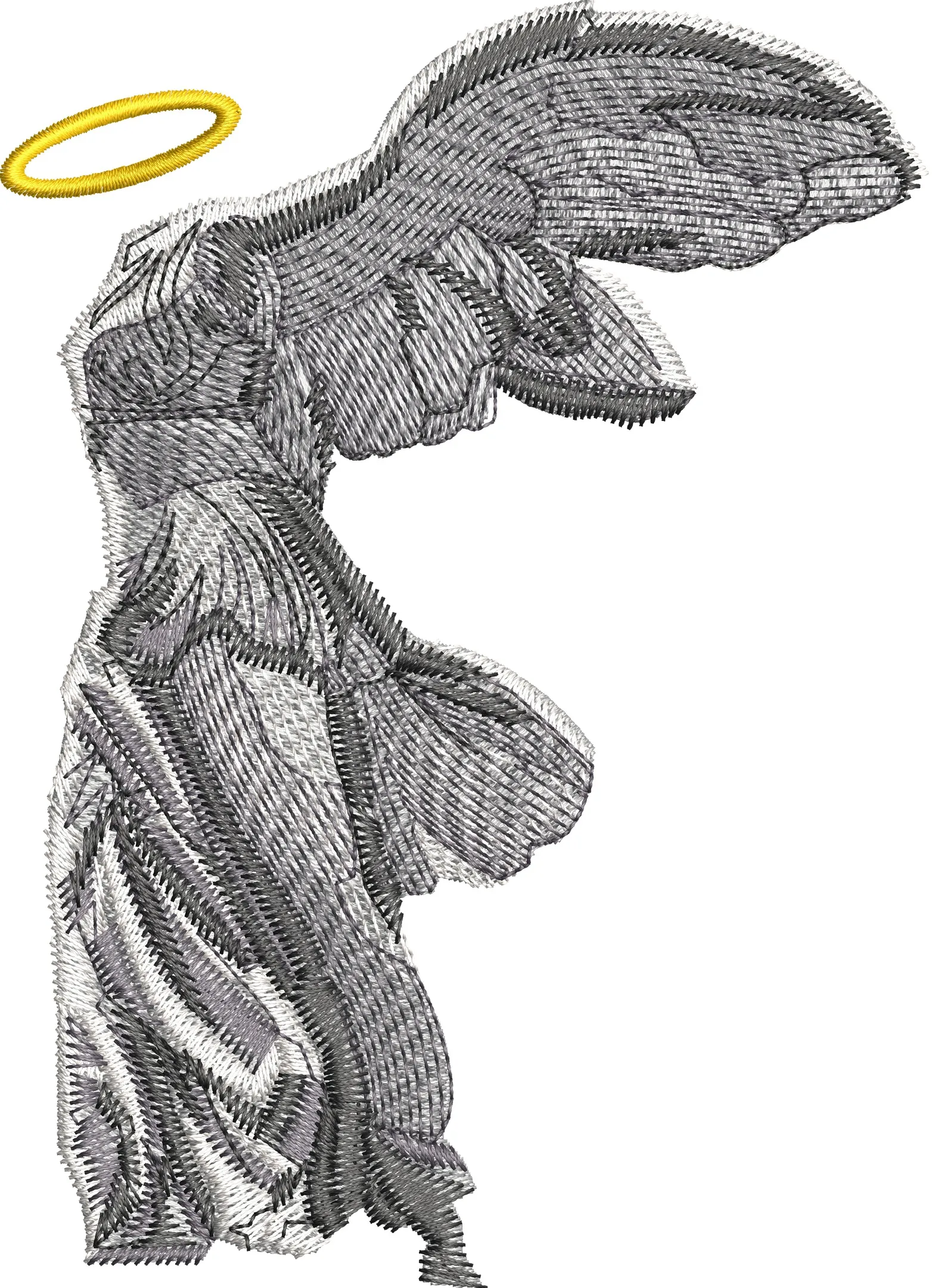  Winged Victory of Samothrace with Halo Embroidery  embroidery pattern preview