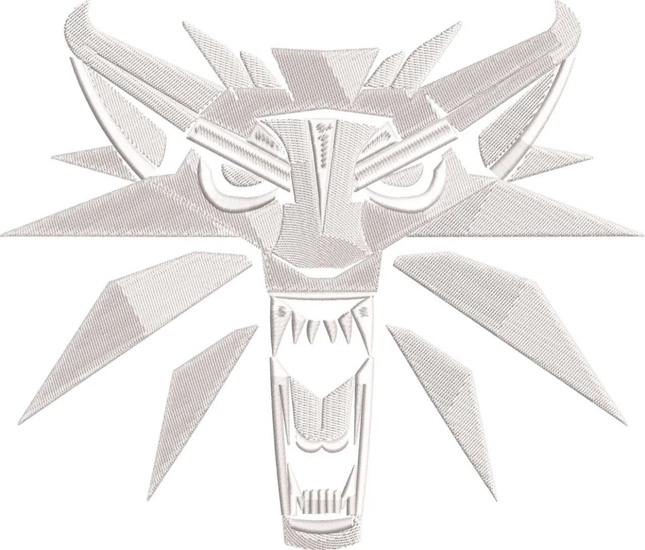  Witcher Medallion Wolf Head Emblem Embroidery  embroidery pattern preview