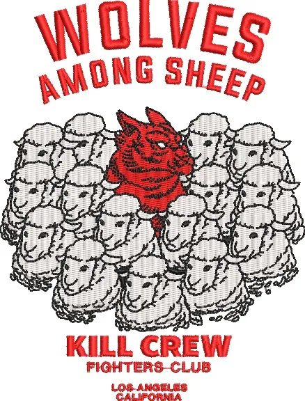  Wolves Among Sheep Kill Crew Patch  embroidery pattern preview