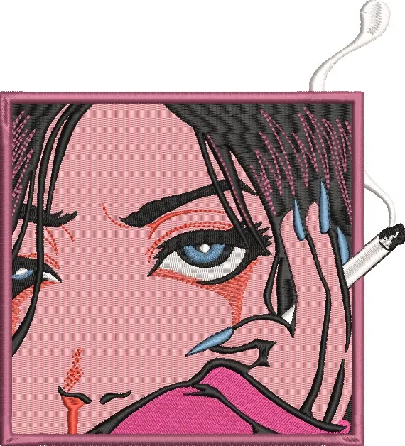  Woman Smoking Pop Art Style Embroidery  embroidery pattern preview