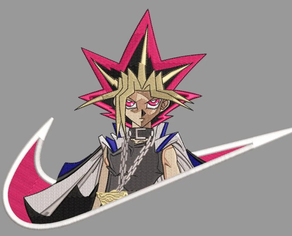  Yami Yugi in Nike Swoosh  embroidery pattern preview
