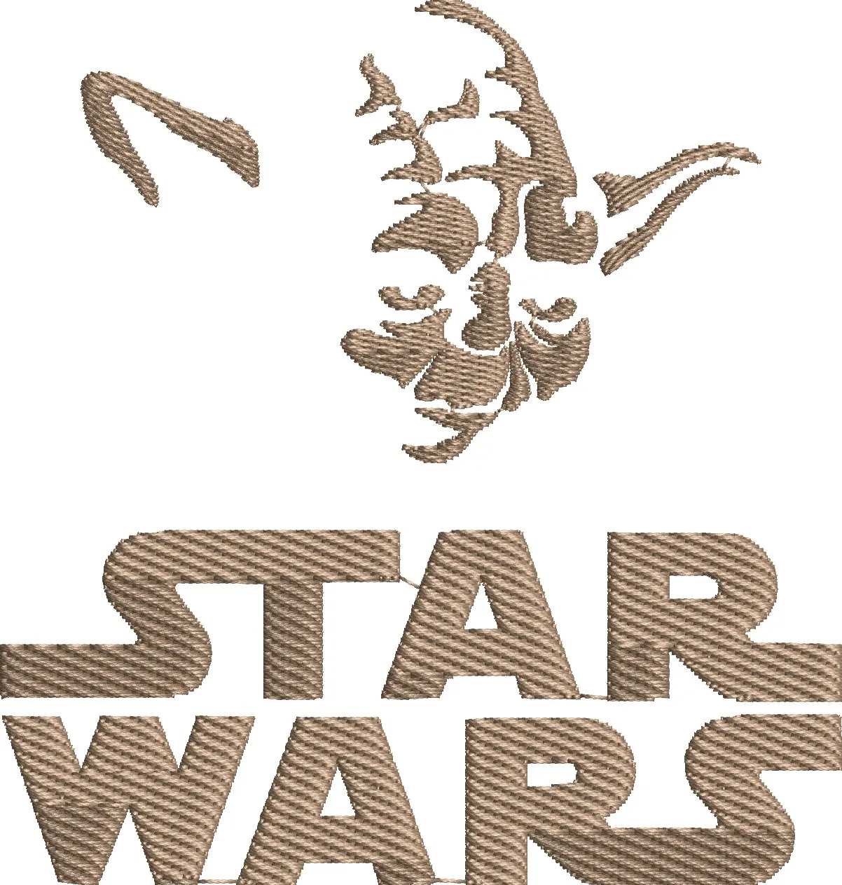  Yoda Face Above Star Wars Logo Embroidery  embroidery pattern preview