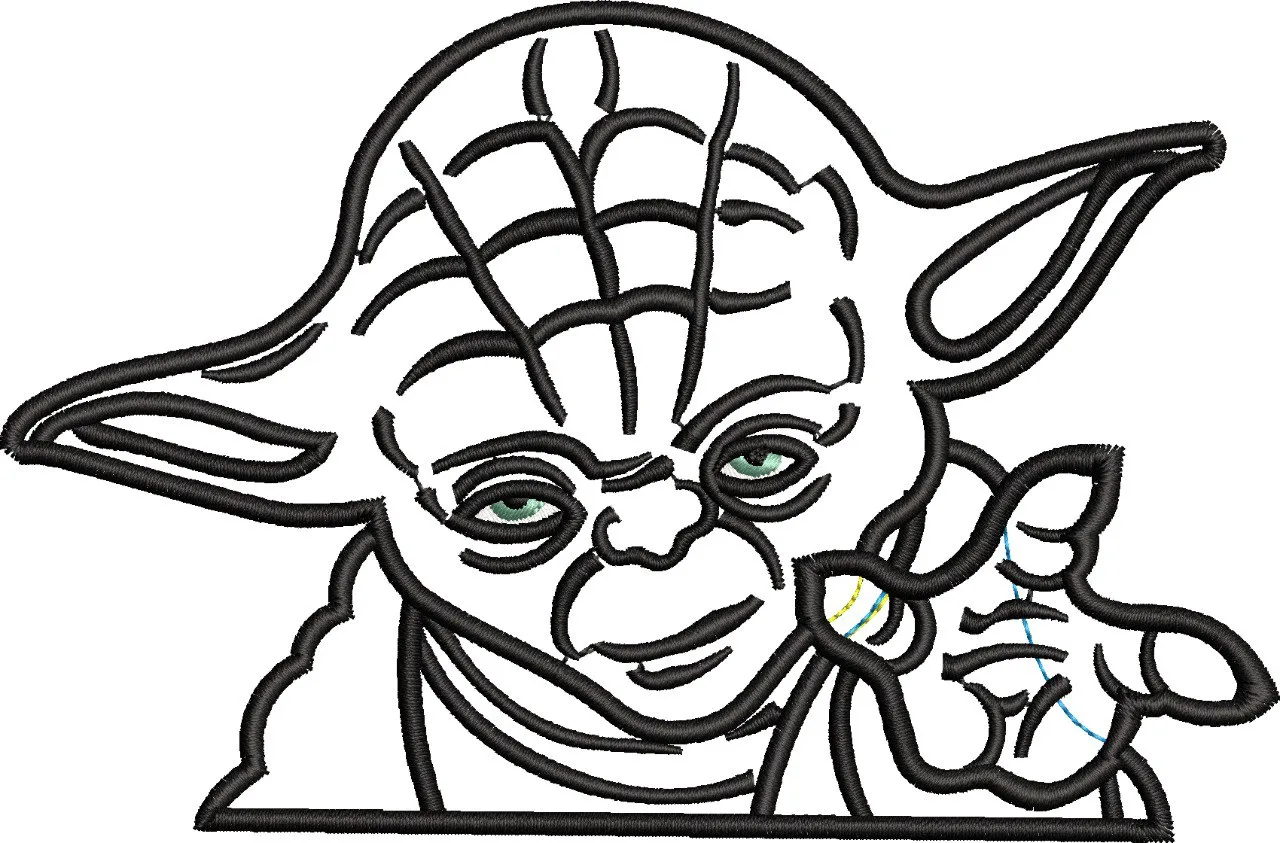  Yoda Outline Embroidery  embroidery pattern preview