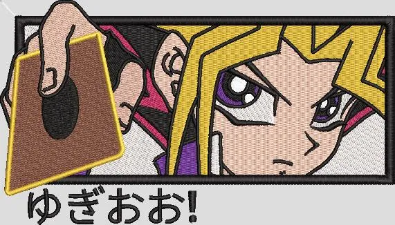  Yugi Muto with Duel Card Patch  embroidery pattern preview