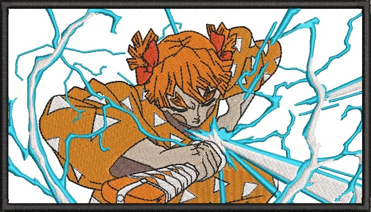  Zenitsu Agatsuma Lightning Attack Embroidery  embroidery pattern preview