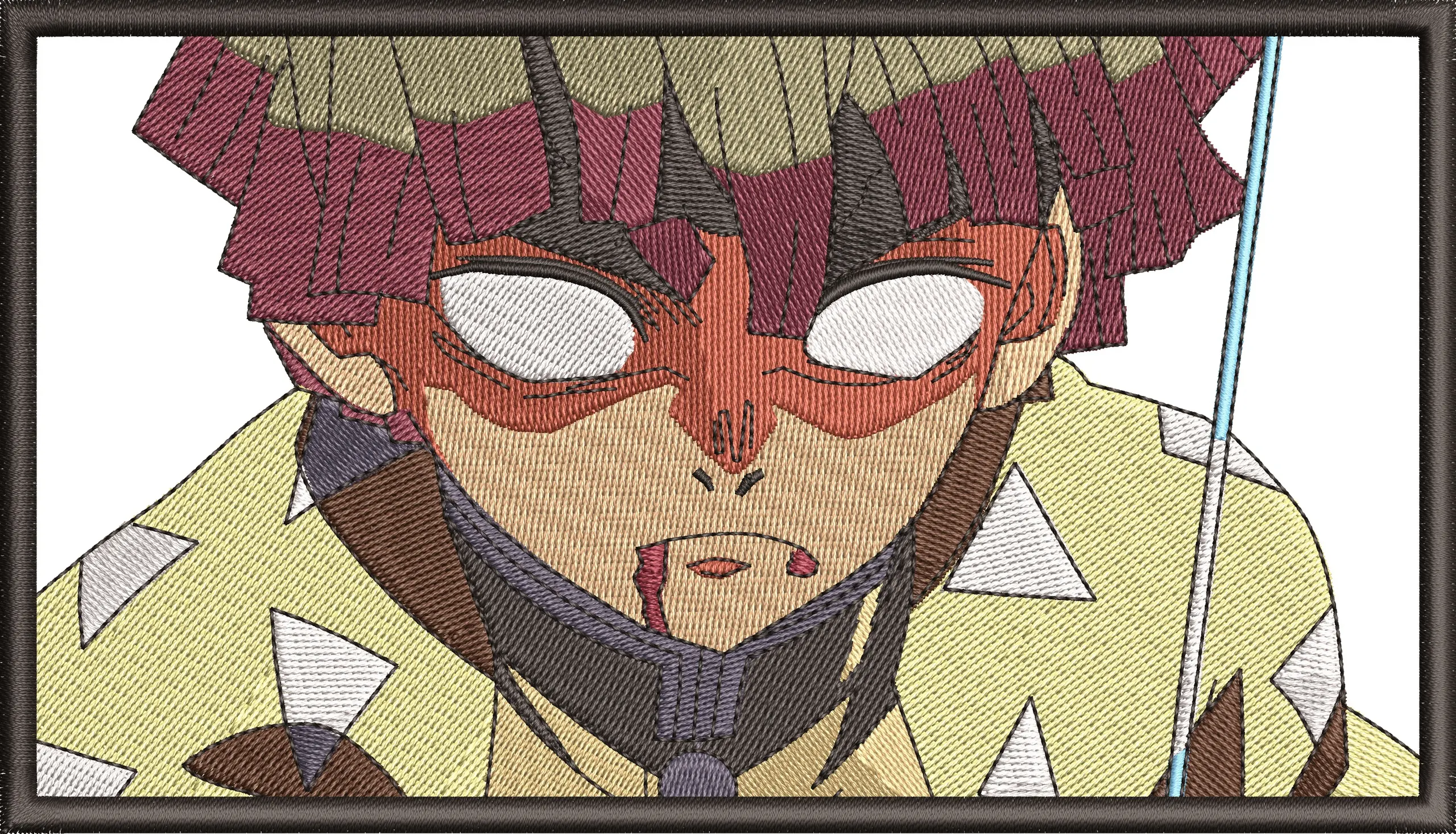  Zenitsu Agatsuma Thunder Breathing Masked Face Embroidery  embroidery pattern preview