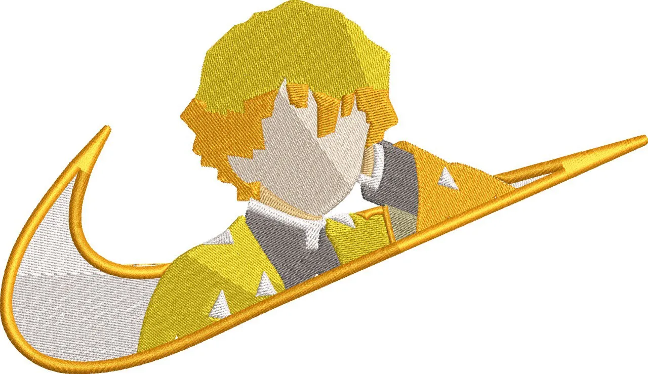  Zenitsu Agatsuma in Nike Swoosh  embroidery pattern preview