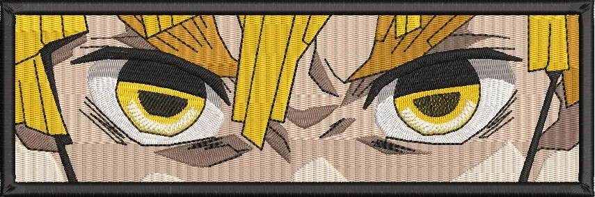  Zenitsu Intense Eyes Close Up Embroidery Patch  embroidery pattern preview